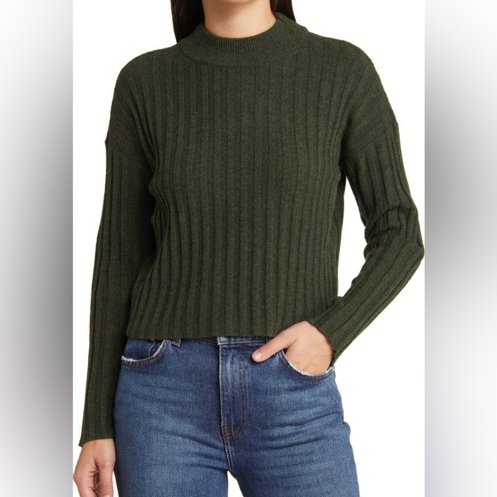 Madewell Mock Neck Crop Sweater